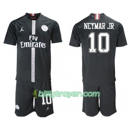 Billige Fotballdrakter Paris Saint Germain Neymar Jr 10 Jodan Svart Barn Tredjedraktsett 2018/19 Kortermet